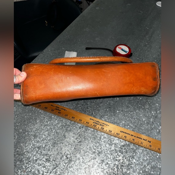 Vintage DOONEY & BOURKE Black Brown All Weather Leather Bag Handbag Purse - Picture 4 of 13